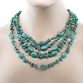 thumbnail image 3 of Gem Stone King 20 Inch Stunning 3 Strands Green Simulated Turquoise Necklace with Toggle Clasp, 3 of 4