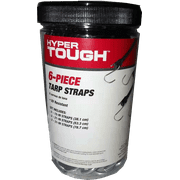 HyperTough 6-Pack Tarp Strap with Steel Hooks, 15", 21" & 31" Straps