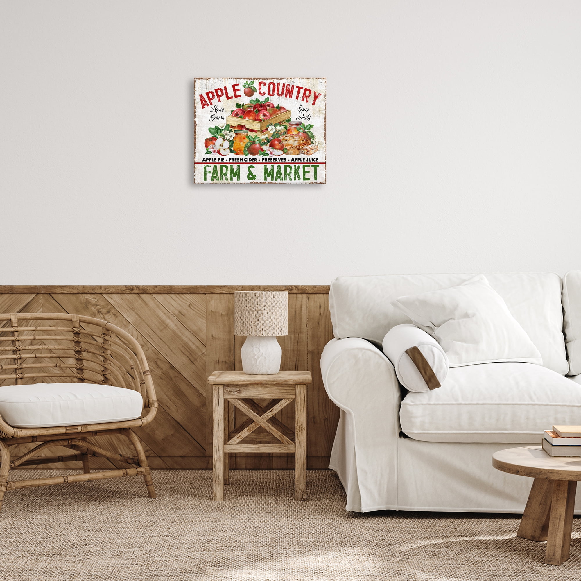 Stupell Industries Apple Country Market Holiday Painting Gallery Wrapped Canvas Art Prints Wall Art, 20 x 16