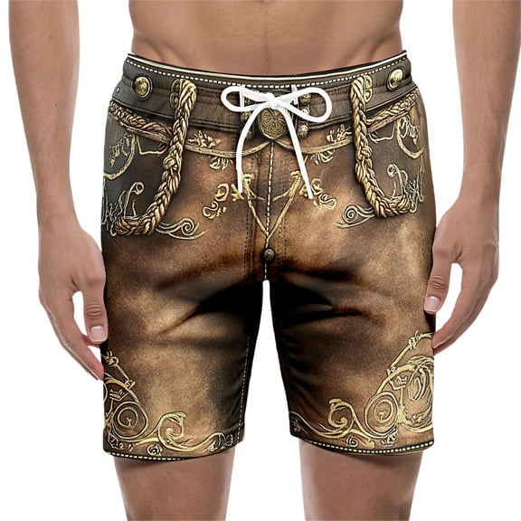 Athletic Shorts Men Retro Graphic Print Drawstring Summer Casual Elastic Waistband Workout Gym Basketball Shorts