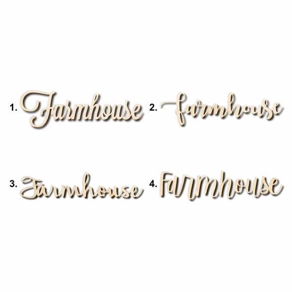 Farmhouse Sign Unfinished Wood Cutout Home Decor DIY Option 2- 20" Wide / 1/4"