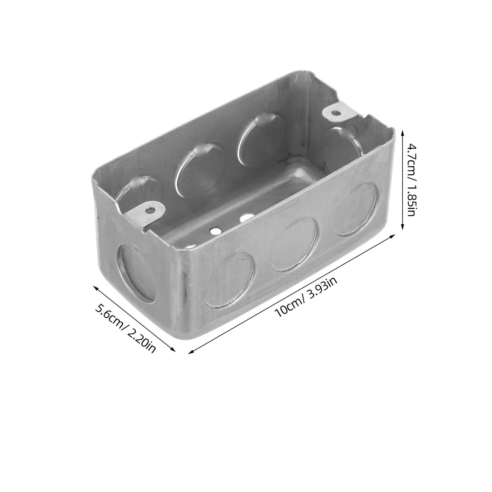 Worgeous 3pcs Metal Electrical Box Single Gang Electrical Box Deep Junction Box Metal Galvanized Electrical Box Drawn Construction