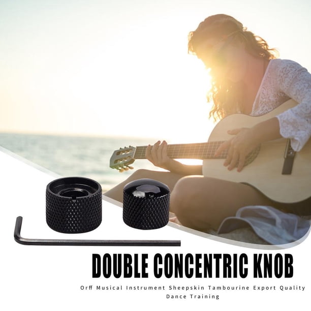 instrumento musical Tapa de potenciómetro de cúpula de perilla doble concéntrica para volumen de tono de bajo de guitarra eléctrica FLhrweasw Nuevo