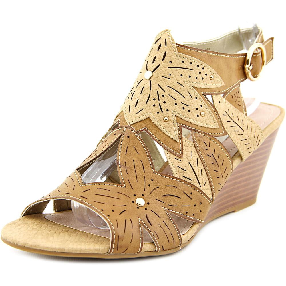 XOXO XOXO Sahara Women Open Toe Synthetic Tan Wedge Sandal Walmart