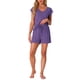 thumbnail image 2 of Conjunto de lounge de 2 piezas para mujer INSPIRE CHIC, suéter de punto, camiseta de manga corta y pantalones cortos, conjunto de pijama, L, púrpura, 2 of 5