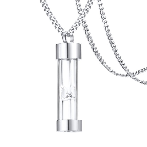 Glass Urn Pendant Necklace Sand Clock Necklace Memorial Jewelry Keepsake