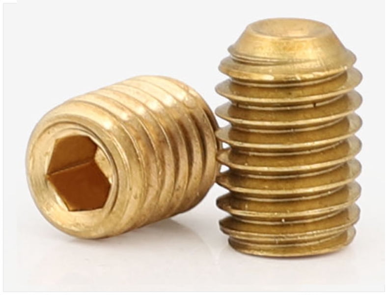 (30pcs) Copper Hexagon Socket Set Screws, M5x5mm