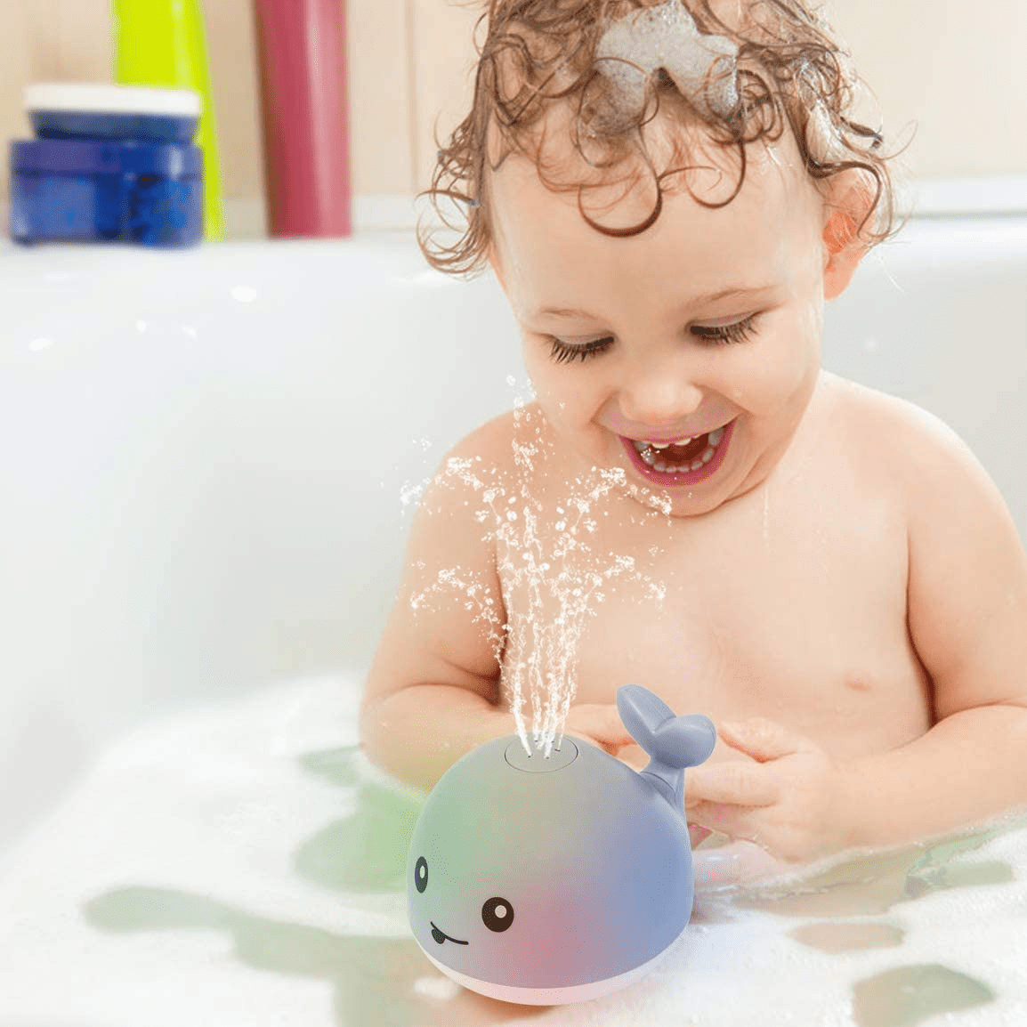 Baby Bath Toys Sprinkler Bathtub Toys for Toddlers Automatic Spray Water Light Up Bath Toy for Kids Baby Shower Pool Bathroom Toy for Boys Girls Birthday Gift Induction Crocodile with 5 Fountain Modes 
