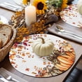 thumbnail image 6 of Fall Round Placemats Set of 4 Orange Leopard Pumpkin Place Mats Thanksgiving Woven Placemat Autumn Maple Leaves Berry Circle Braided Table Mat for Kitchen Dining Table Party Home Decor 15 Inch, 6 of 9
