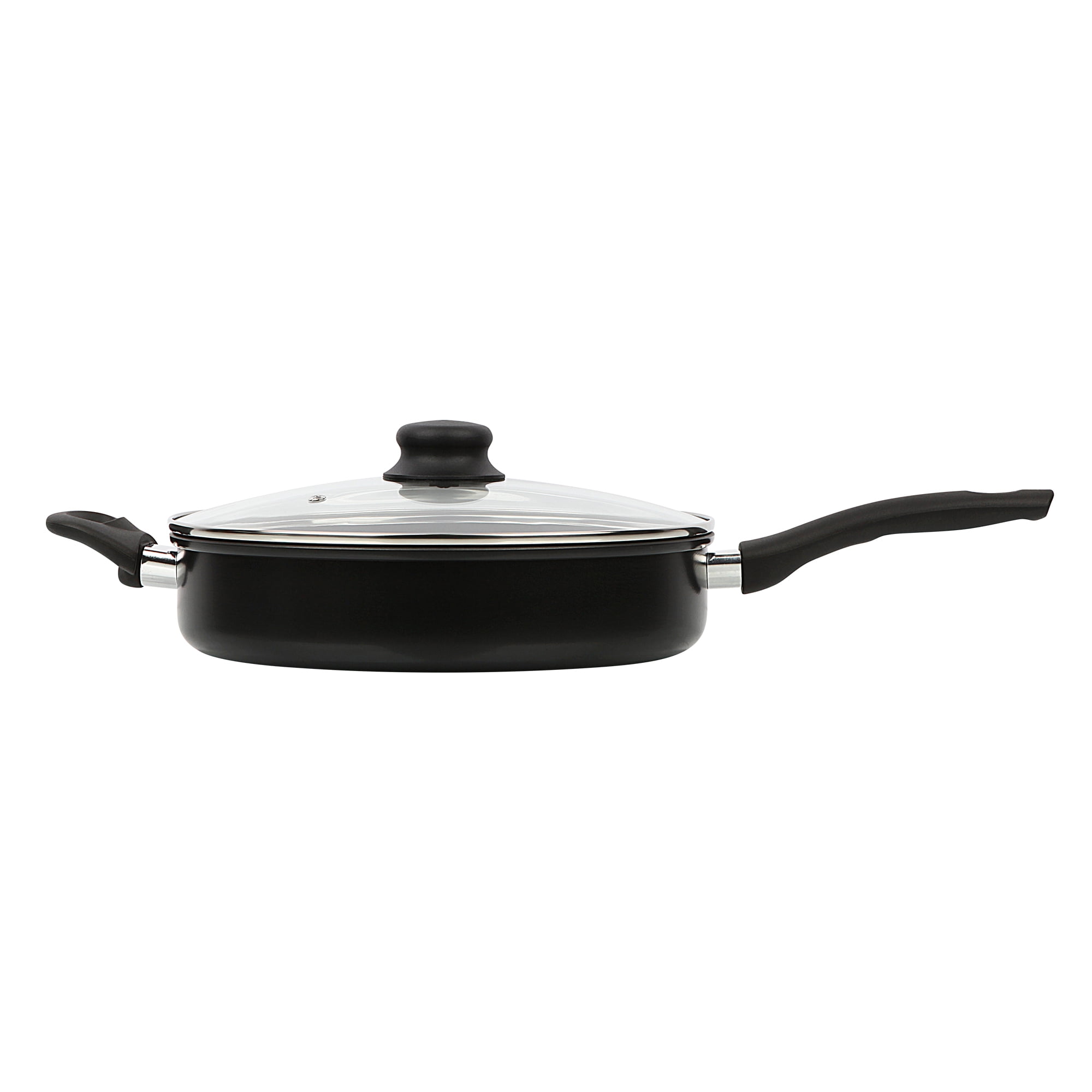 Mainstays 4-Quart Non-Stick Jumbo Cooker with Glass Lid, Black