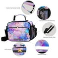 thumbnail image 3 of FORMRS Student Insulated Lunch Bag with Shoulder Strap Reusable Cooler Box for School, Pastel Pink Marble Pattern, 3 of 9