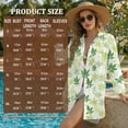 thumbnail image 7 of Xoenoiee Tropical Palm Leaves Print Womens Swimsuit Cover Up Shirt Button Down Long Sleeve Bathing Suit Coverups Button Cuffs Beach Coverup with Pockets, 3XL, 7 of 7