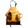 thumbnail image 1 of Tree Apron Desert Tree on Sunset Sunny Hot Summer Day Safari Horizon Scenery Picture Print, Unisex Kitchen Bib Apron with Adjustable Neck for Cooking Baking Gardening, Orange Brown, by Ambesonne, 1 of 3