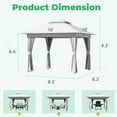 thumbnail image 2 of Mellcom Outdoor Gazebo 10'x10', Double Roof Patio Gazebo with Mosquito Nettings and Privacy Screens,White, 2 of 8