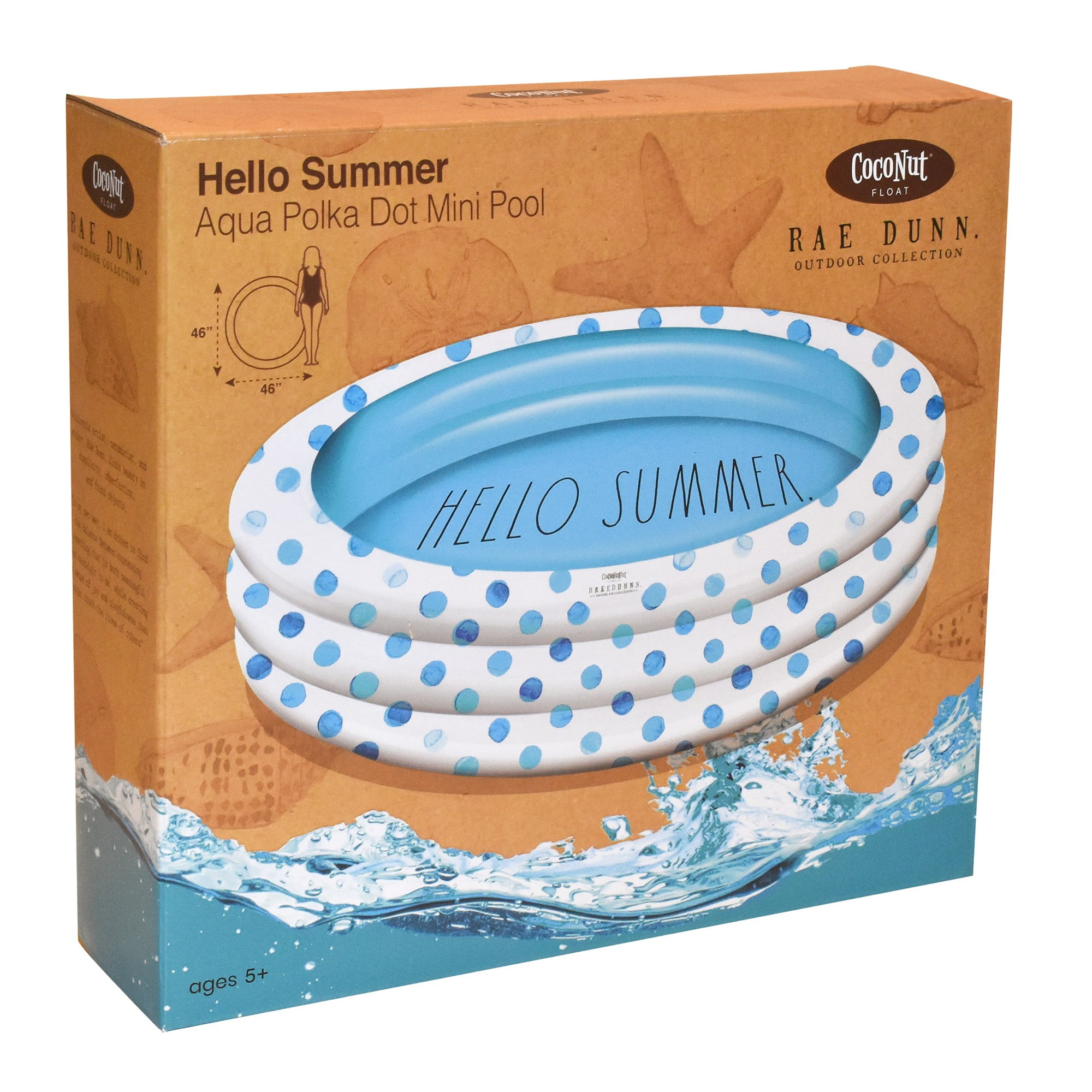 Rae Dunn: Hello Summer Aqua Poka Dots -46