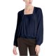 thumbnail image 1 of Max Studio London Blusa de punto plisada para mujer, azul, XS, 1 of 2