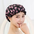 thumbnail image 3 of 2PCS Bath Cap Waterproof Butterfly Dots Double Layers Shower Cap Shower Hat, 3 of 10