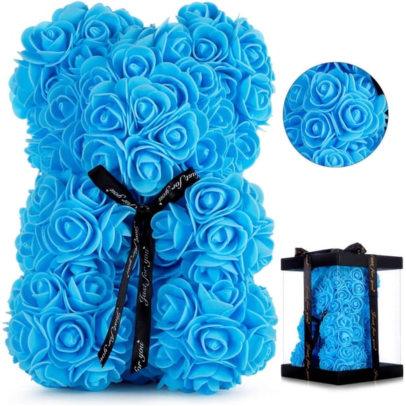 Ourson Rose, Ourson en Peluche, Ourson en Fleurs Artificielles, le Meilleur Cadeau pour la Saint-Valentin