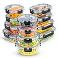 thumbnail image 1 of JoyFul by JoyJolt 24 Piece Glass Storage Containers with Leakproof Lids Set - Black, 1 of 9