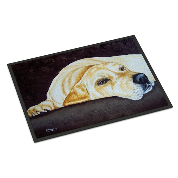Naptime Yellow Labrador Door Mat