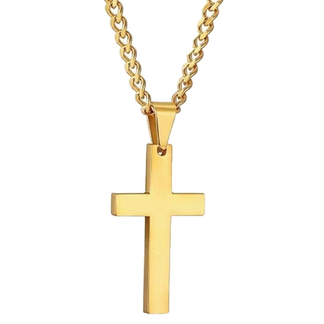 Mode Hommes Simple Croix Pendentif Alliage Collier Chaîne Bijoux Cadeau de Noël