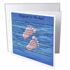 3dRose Footprints In The Sand With Childs Feet , Greeting Cards, 6 x 6 inches, set of 12