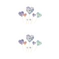 thumbnail image 2 of stanreset 7pcs/set Cake Topper Heart Shape Wedding Birthday Cake ple Design Paper Top Flag Decoration, Silver silver 2Set, 2 of 6
