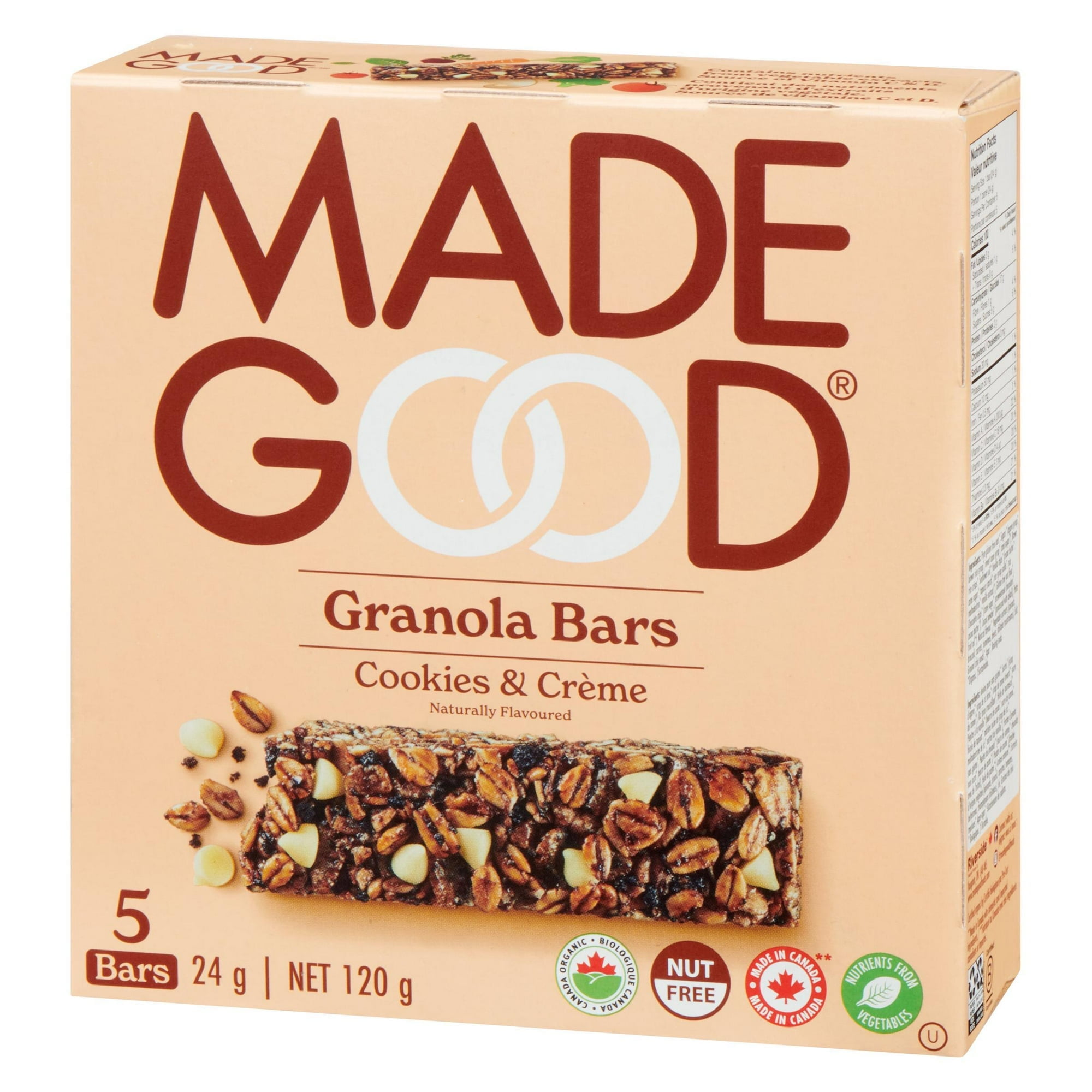 MadeGood Barres granola Biscuits et crème Boîte de 5 barres