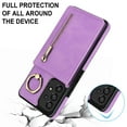 thumbnail image 5 of Nalacover for Samsung A53 5G, Wallet with RFID Credit Card Holder and Zipper Pocket,Drop Protection Flip Cover Ring Holder Kickstand with Double Magnetic Clasp for Samsung Galaxy A53 5G, Purple, 5 of 12