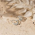 thumbnail image 3 of PAVOI 14K Gold Plated Sterling Silver Post Cubic Zirconia Infinite Split Hoop Huggie Earrings in White Gold, 3 of 6