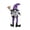 Purple, variant on Feledorashia Halloween Gnome, Witch Gnome, Tall Hat Striped Leg Faceless Witch Gnome Lint Doll, Cloth Fabric Cotton Filled Sand Weighted Base Tabletop Ornament