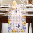 thumbnail image 3 of Table Runners 120 Inches Long Dress Scarves, Spring Wildflowers Farmhouse Coffee/Dining/Kitchen Table Runner for Living Room, Watercolor Floral Butterflies Pink Plaid 13x120 Inch, 3 of 9