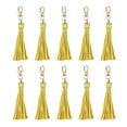 thumbnail image 1 of 10pcs Borlas de Cuero PU, Charm de Borla de 6" con Gancho Giratorio para Hacer Joyería (Amarillo Claro), 1 of 6