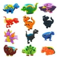 thumbnail image 1 of 20pcs PVC Dinosaur Finger Rings Funny Cartoon Finger Puppets Party Favors for Children Kids (Random Color), 1 of 7