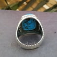 thumbnail image 3 of Divya Shakti Natural Turquoise Men Ring, Men's Handmade Ring, Turkish Jewelry, Silver Men Ring, Ottoman Men's Ring, Gift for Him, Handmade Men's Ring, 3 of 10