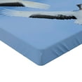 thumbnail image 2 of Ambesonne Bird Fitted Sheet, Red Crowned Cranes Japan, Twin Size, Blue White Black, 2 of 3