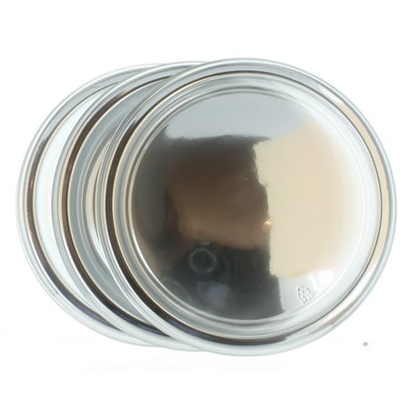 - Lot of 3 Round Silver Serving Trays 12