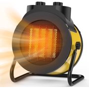 Space Heaters for Indoor Use, 1500W PTC Electric Heater with 90°Adjustable Angle, Fast Safety Heat, Small Portable Heater for Office Home(Yellow)