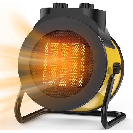 Space Heaters for Indoor Use, 1500W PTC Electric Heater with 90°Adjustable Angle, Fast Safety Heat, Small Portable Heater for Office Home(Yellow)