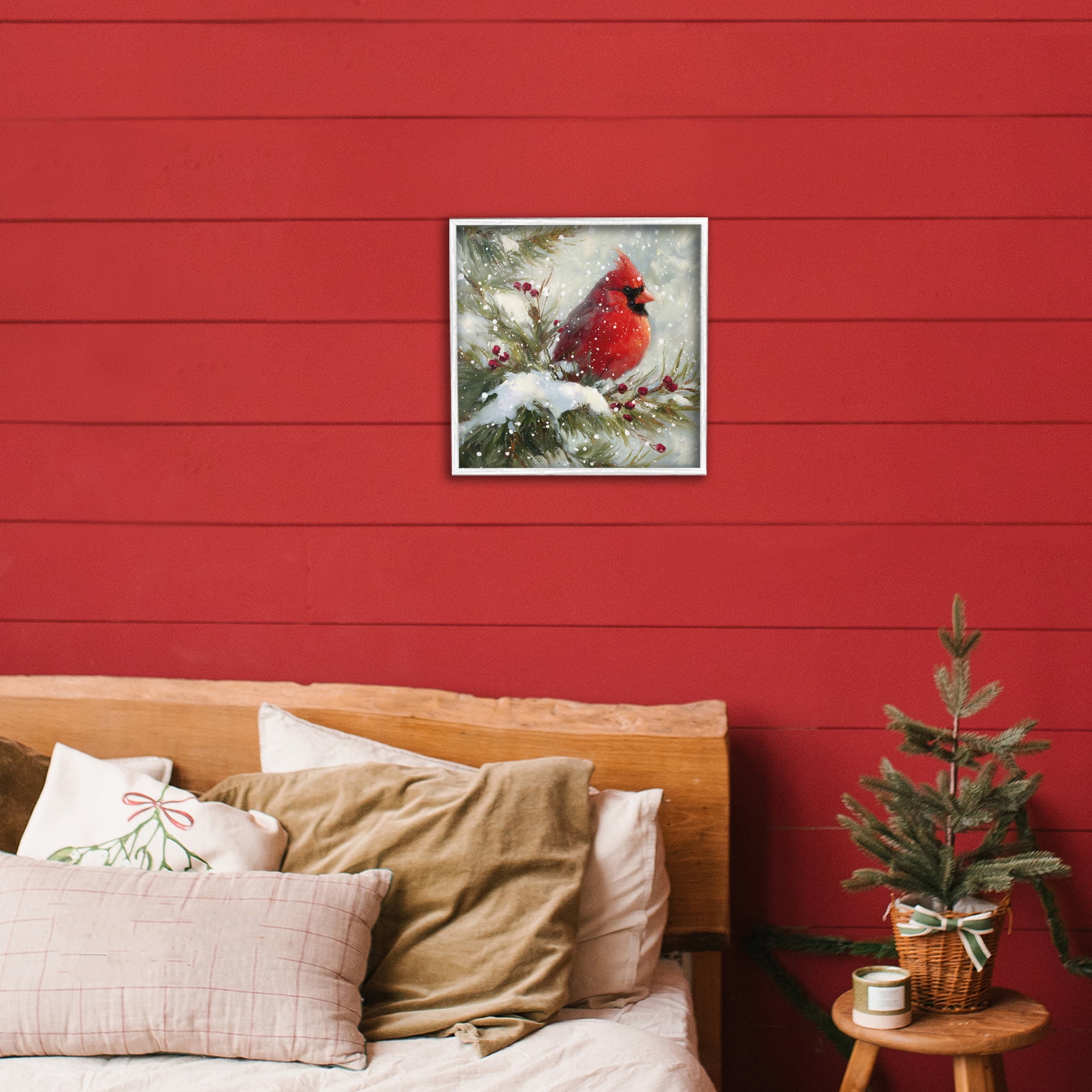 Stupell Industries Winter's Red Jewel White Framed Giclee Art, design by Tina LeCour