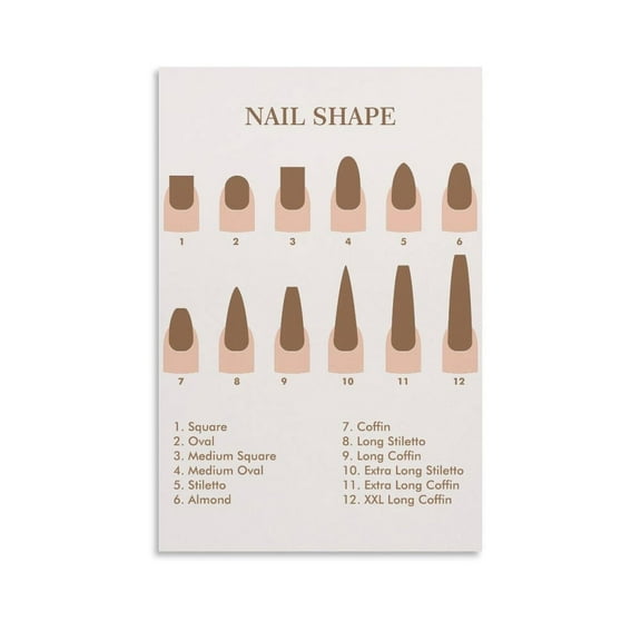 Nail Shape Poster for Womens Types of Nails Posterstyle