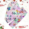 thumbnail image 2 of JAJAHO Kids Pajamas Set Butterfly Print Long Sleeve Button Down 2 Piece Pjs For Boys Girls 3-14Y, 2 of 4