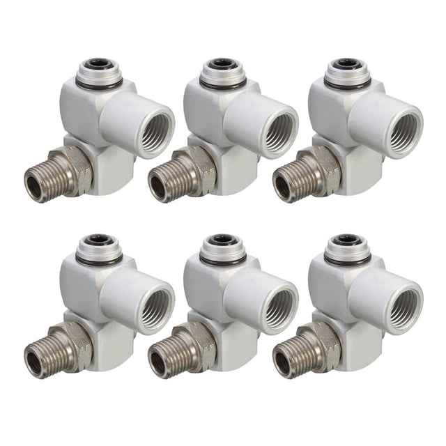 6x Adaptador Neumático de Tubo de Aire con Conector Neumático Herramienta de Rotación de 360 grados