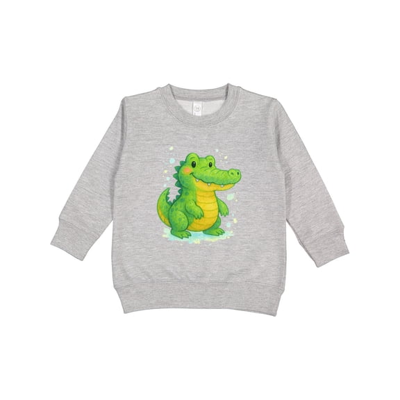 Inktastic Cute Green Crocodile Cartoon Illustration Toddler Sweatshirt