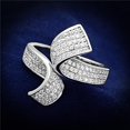 thumbnail image 1 of Women Rhodium 925 Sterling Silver Ring with AAA Grade CZ in Clear - Size 6, 1 of 1