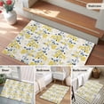 thumbnail image 5 of 2x3 Ft Entryway Area Rug, Yellow Blue Spring Floral Kitchen Rug Runner Washable Floor Mat, Summer Botanical Farmhouse Non Slip Indoor Door Mat Throw Carpet for Bathroom Living Room Bedroom, 5 of 8