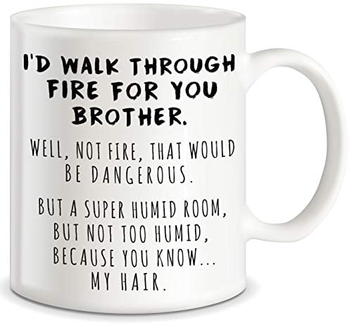 I Smile Because Youre My Brother Ceramic Coffee Mug Novelty funny birthday gift 