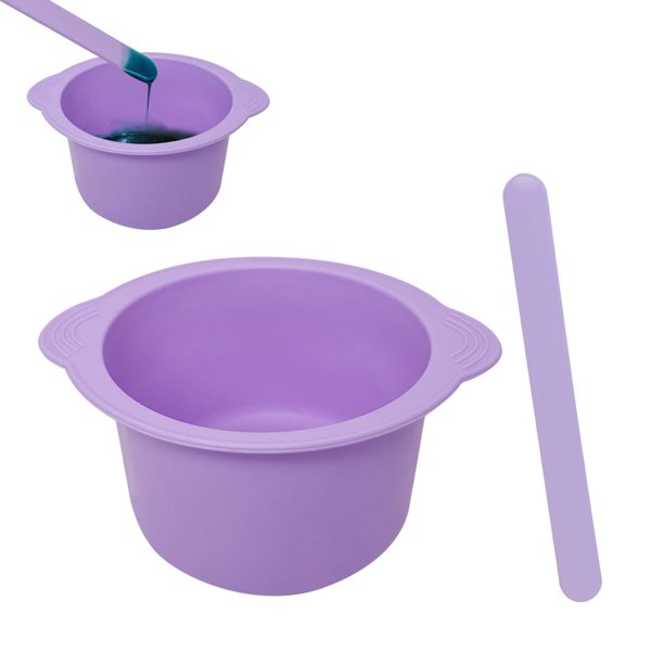 Set de Cuenco y Forro para Cera KVZVK de Silicona Antiadherente Morado