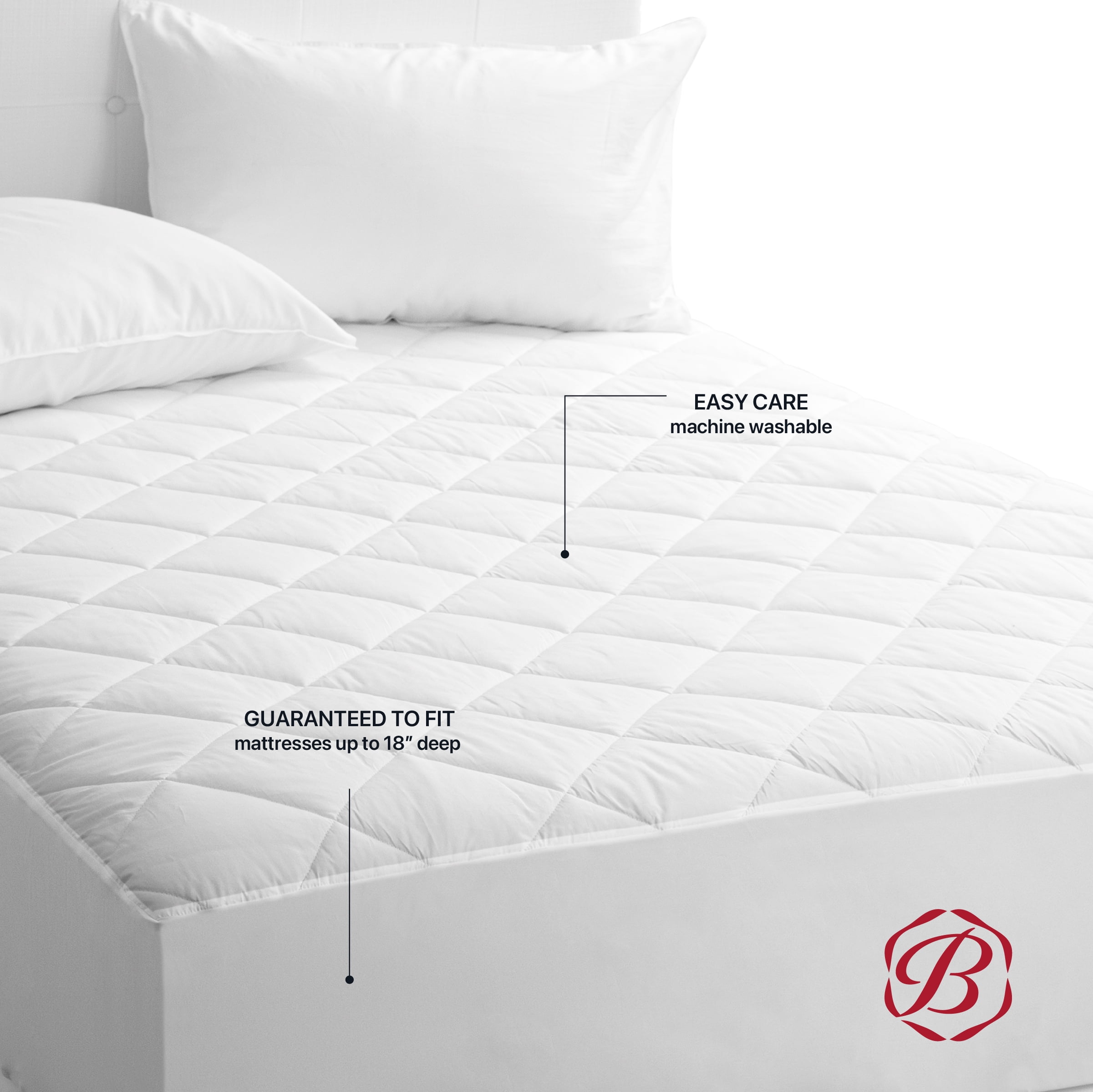 Beautyrest Cotton Top Mattress Pad, King, Cotton