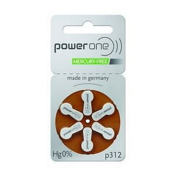 powerone hearing aid batteries size 312, pr41 (60 batteries)   2 cell battery keychain kit